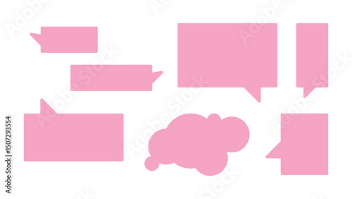Set of Message Speech Boxes Illustration Vector
