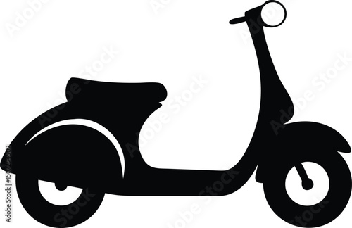 Vintage scooter silhouette, Old scooter silhouette, scooter silhouette, Classic scooter silhouette, Old vintage scooter svg, Classic vintage scooter svg, scooter svg, Clipart old scooter.