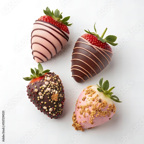 Gourmet Chocolate Covered Strawberries Pink Milk Dark Chocolate Dessert Treats