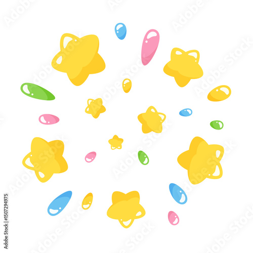 かわいい星の爆発のイラスト素材