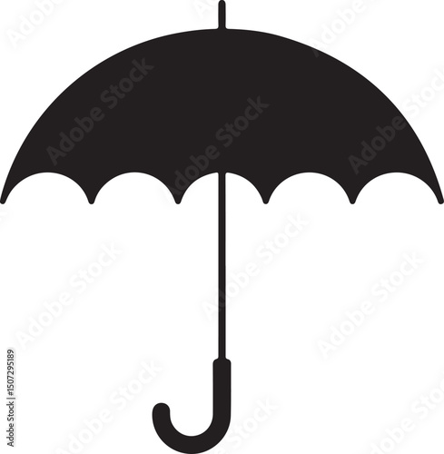 Umbrella in the Rain: A monochromatic artistic depiction of an umbrella shielding from a downpour, emphasizing protection and weather-related elements.