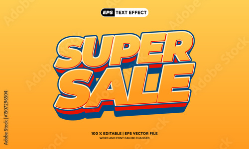 3D Text Editable Super Sale Design EPS