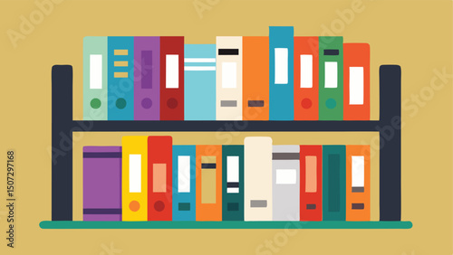 EBook Shelf An illustration of a digital bookshelf filled with colorful eBook covers highlighting the convenience and variety of reading material available online.
