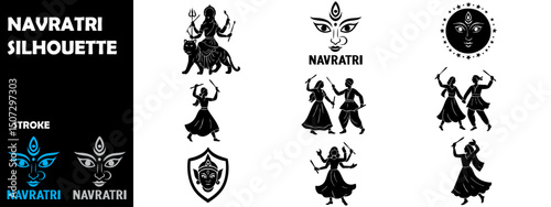 Navratri Festival Silhouette – Indian Celebration Vector