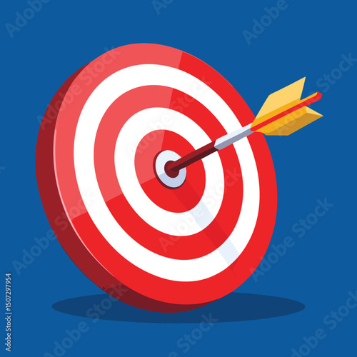 Dart Hitting Center Red White Target Bullseye Game