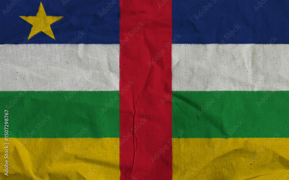 Obraz premium Central African Republic National Flag with Horizontal Stripes and a Red Vertical Bar