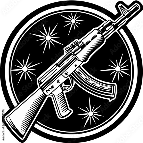 assault rifle vector