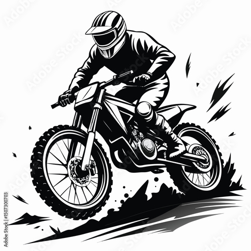Motocross Rider Silhouette Action Dirt Bike Offroad