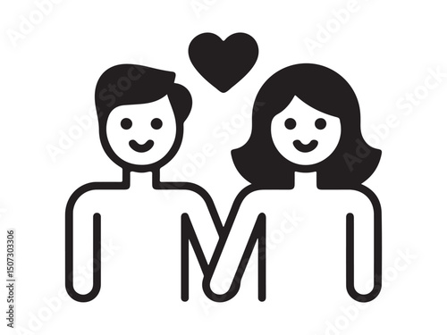 Happy couple holding hands, symbolizing love and connection.