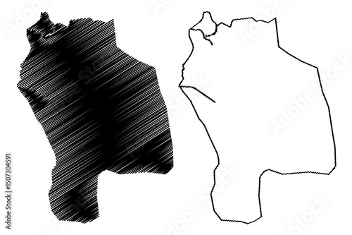 Barcelona City (Bolivarian Republic of Venezuela, Anzoategui State) map vector illustration, scribble sketch City of Barcelona map