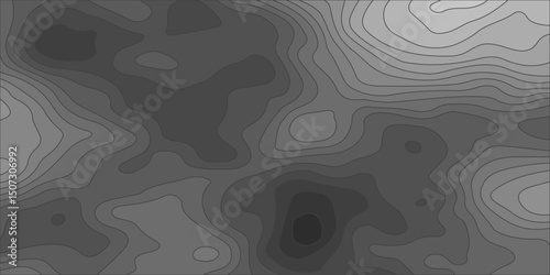 Abstract vector wavy grey background with multi-layers effect. Topographic map concept with space for your copy. 