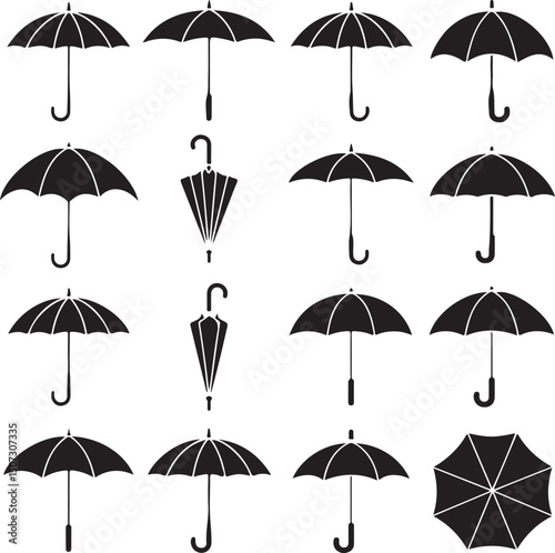 Simple Black Umbrella Silhouette Vector Illustration

Open Umbrella Icon for Rainy Day Concept Design

Classic Umbrella Shape Vector Clipart

Silhouette of Umbrella for Weather or Monsoon Design

Roma
