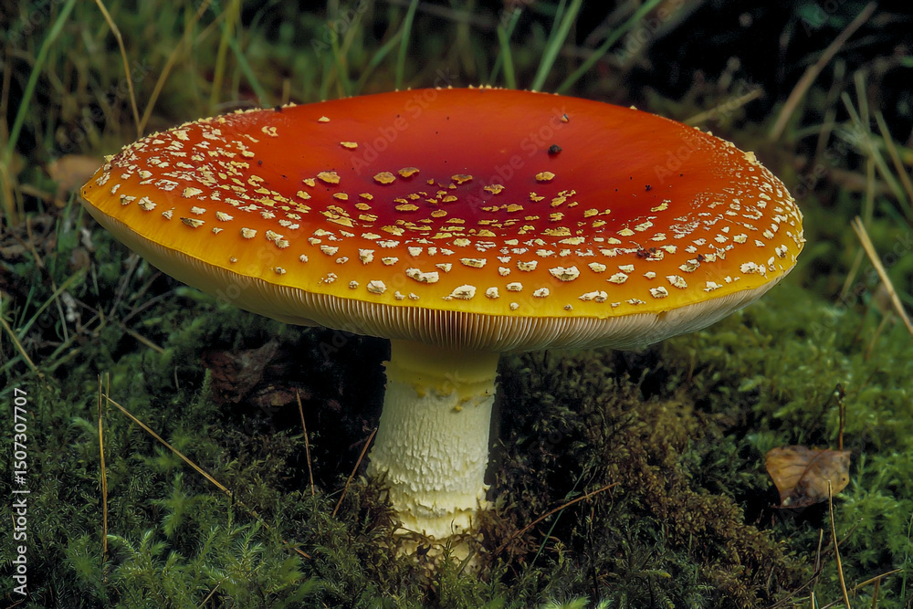 Fototapeta premium red mushroom in the forest