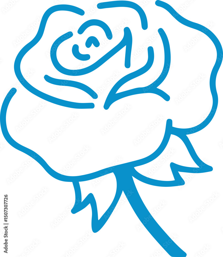 Obraz premium rose flower outline pattern design 