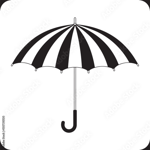 Umbrella in the Rain: A monochromatic artistic depiction of an umbrella shielding from a downpour, emphasizing protection and weather-related elements.