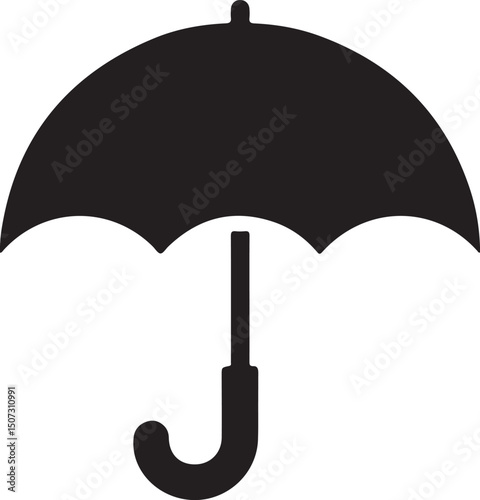 Umbrella in the Rain: A monochromatic artistic depiction of an umbrella shielding from a downpour, emphasizing protection and weather-related elements.