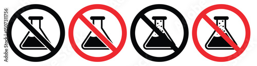 No Chemical and Toxin-Free Vector Icons – Thin Line Safety and Warning Symbol Set.