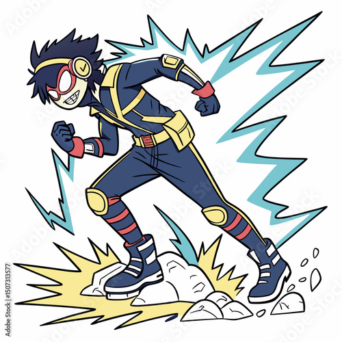 vector illustration of hockey player with a ball