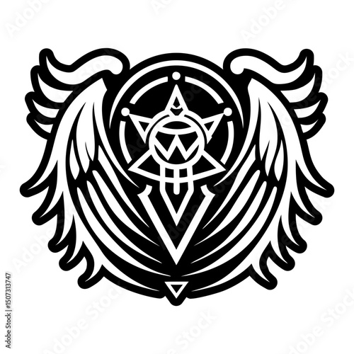 A filled style icon of archangel symbol