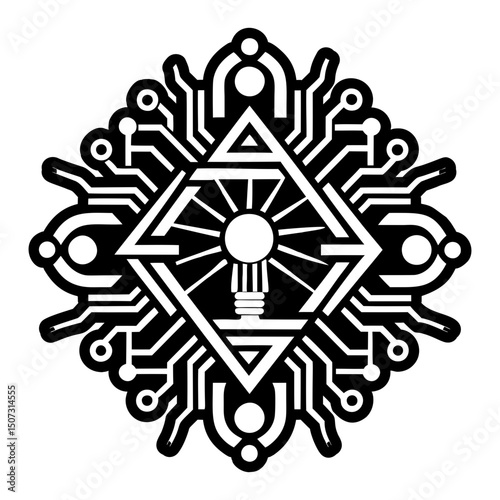 A glyph style icon of divine artwork symbol