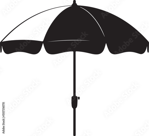 Umbrella in the Rain: A monochromatic artistic depiction of an umbrella shielding from a downpour, emphasizing protection and weather-related elements.