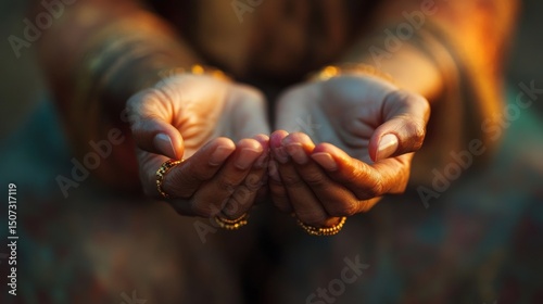 Close-up of outstretched hands, palms upward, seeking assistance.
