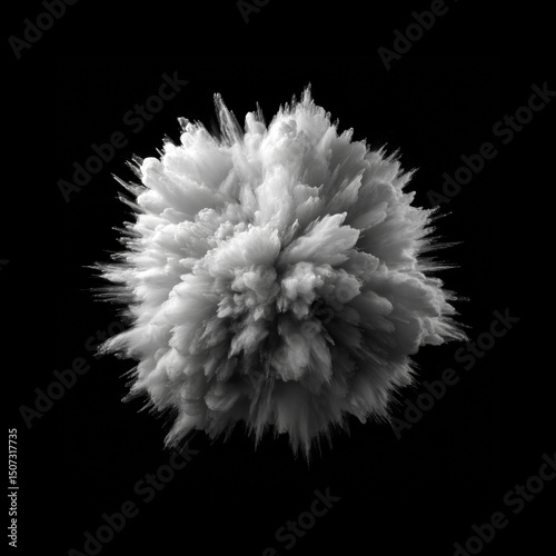 Intricate, cloud-like explosion forms