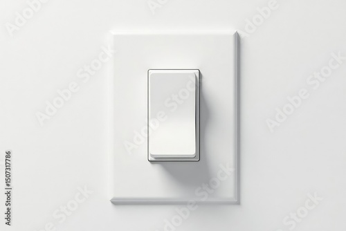 A lone light switch flips, isolated against pure white , switch, button, movement