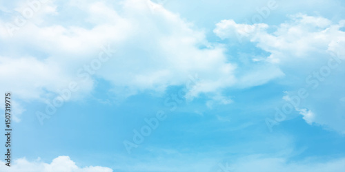 sky, white clouds, fresh air, nature, Wide image 