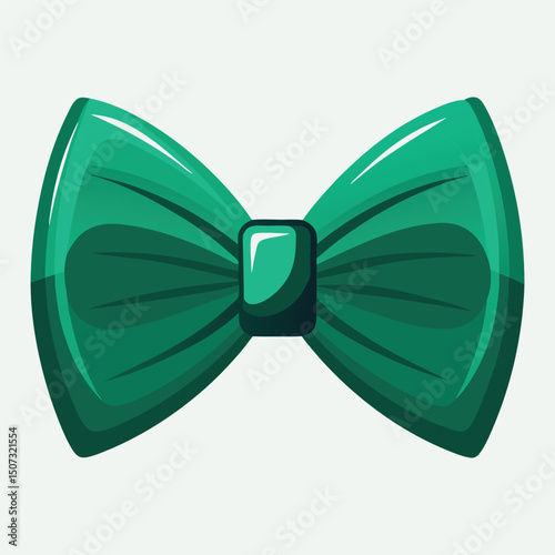 Emerald green bow tie vector illustration for formal wear and fashion elements.