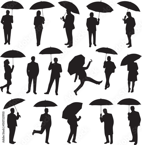 Umbrella in the Rain: A monochromatic artistic depiction of an umbrella shielding from a downpour, emphasizing protection and weather-related elements.