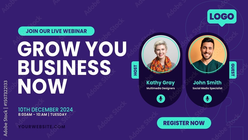 Webinar Online Meeting with Guests Intro Stock Template | Adobe Stock