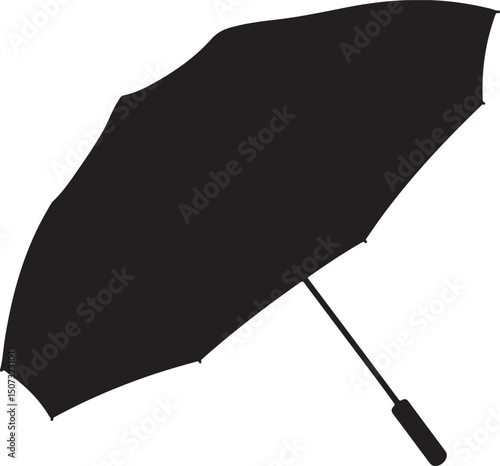 Umbrella in the Rain: A monochromatic artistic depiction of an umbrella shielding from a downpour, emphasizing protection and weather-related elements.