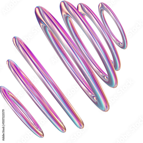 3d render of chrome shape y2k inspired 0046