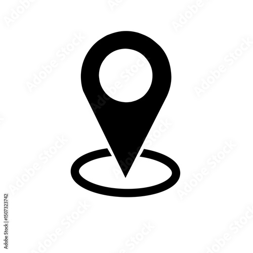 map pointer icon. vector icon of simple forms of point of location, GPS pointer , map pointer . location point icon. black map location point isolated on white background. Gps icon.