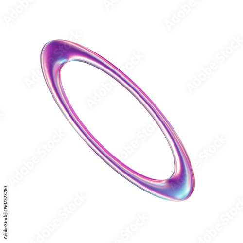 3d render of chrome shape y2k inspired 0043