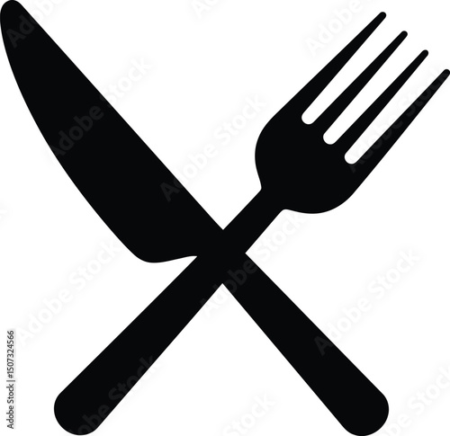Modern Knife and Fork Symbol for Dining Business