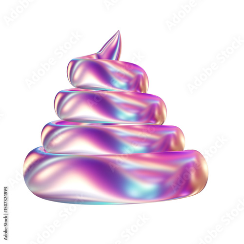 3d render of chrome shape y2k inspired 0037