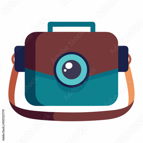 Compact camera backpack on white background, ideal for showcasing travel gear and tech-related product presentations.