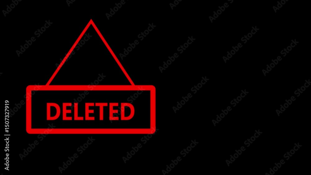 Trash – Delete Function Lineal Icon Animation. Deleting progress bar computer screen animation loop isolated on background.