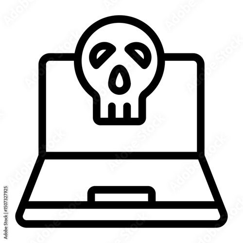 cyber attack line icon