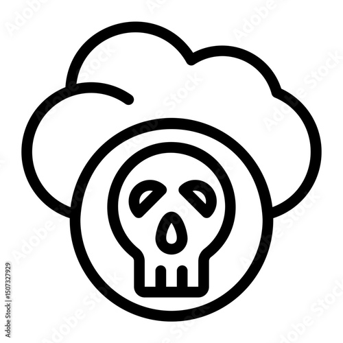 cyber attack line icon