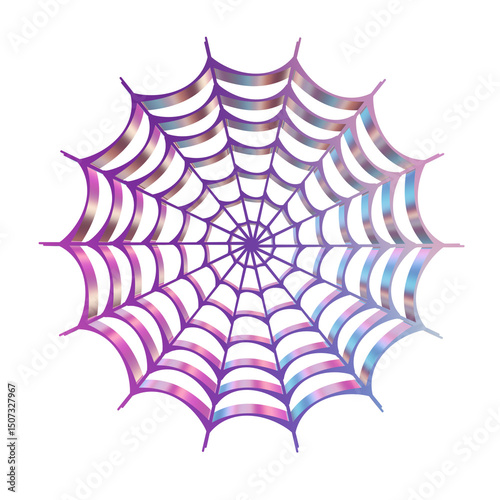 3d render of chrome shape y2k inspired spiderweb