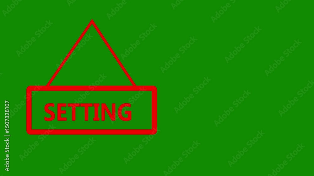 Abstract bright setting text icon, Settings text appearing as part of the holographic elements. Abstract bright setting text icon, Settings text appearing as part of the holographic elements.