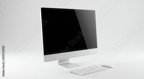 White desktop computer, sleek design