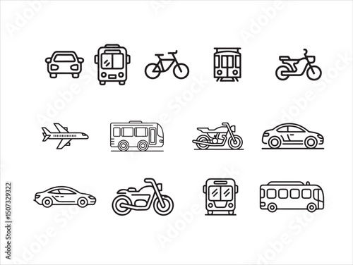 Various Modes of Transportation Icons