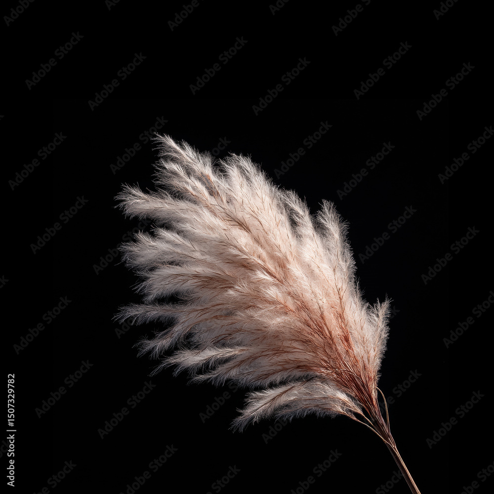 Obraz premium Pampas grass displayed on a dark background