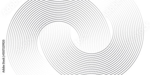 Abstract white glowing geometric lines on gray background. Modern shiny blue circle lines pattern. Futuristic technology concept. Suit for cover