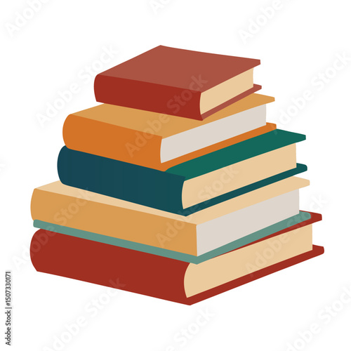 Stack of vintage books vector illustration graphic for education and reading theme.
