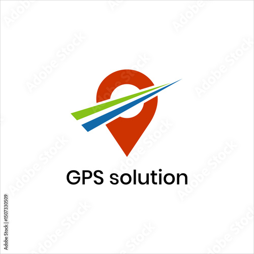 Creative GPS Navigation Logo Design with Map Pin Pointer and Road Symbol for Travel Direction Planning or Location Finder Business in Modern Vector Illustration Style